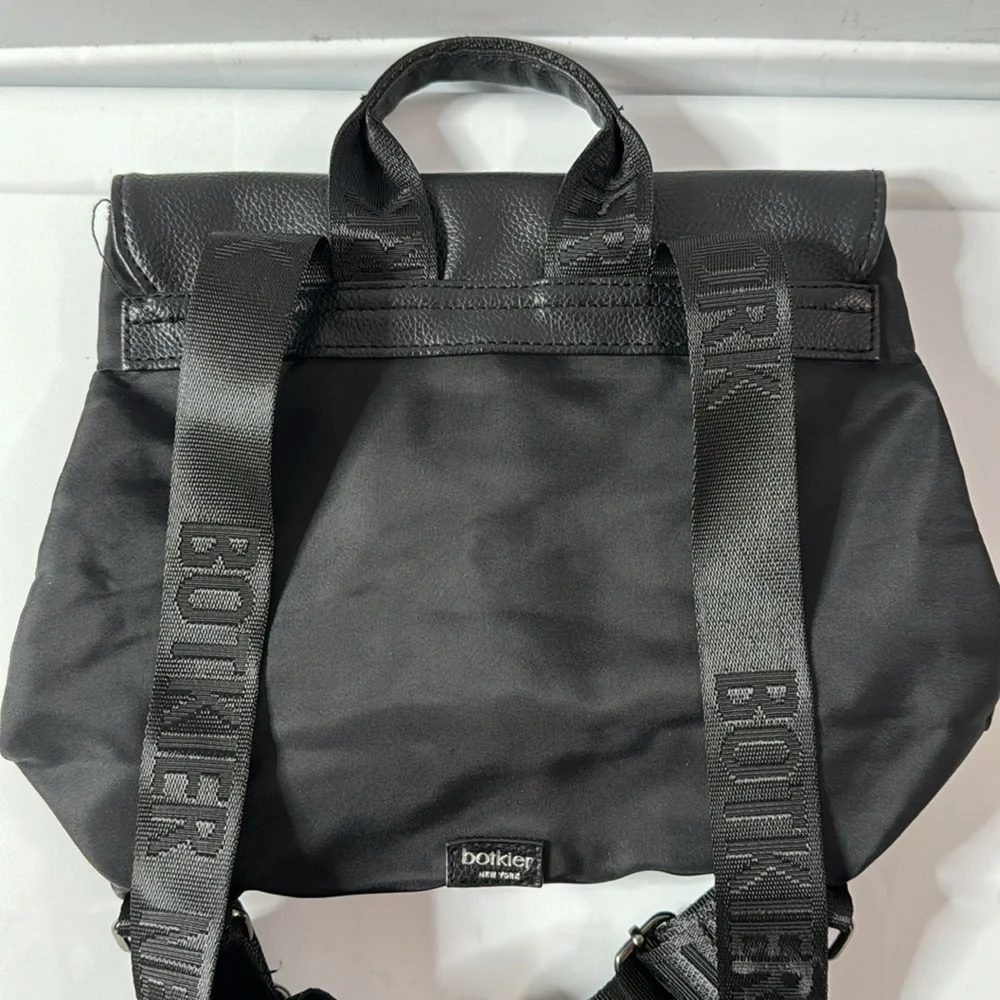Botkier New York black Trigger mini faux leather trim backpack